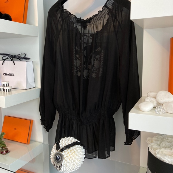 🆕 🖤 MARINA LUNA SHEER BLOUSE NWT - Picture 5 of 8